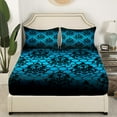 thumbnail image 3 of Erosebridal Retro Damask Sheet Set Full, Honeycomb Geometry Bedding Sets Full Size, Bohomian Style Decor, 3 of 7