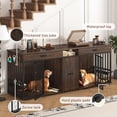 thumbnail image 6 of ChVans 86.6" Dog Crate Furniture TV Stand for Large Breed Dogs, Wooden Kennel with Dual rooms, Dog Bowl, 2 Drawers &  Cabinet for Medium-Large Dogs, 6 of 7