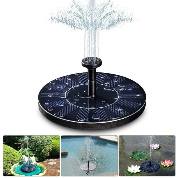 Fuente solar, bomba de estanque solar de 1 W, bomba de agua solar de altura máxima de 60 cm | Bomba de fuente flotante solar para estanque de jardín o fuente de pecera, baño para pájaros