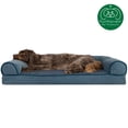 thumbnail image 4 of FurHaven Pet Products Faux Fleece & Chenille Memory Top Sofa Pet Bed for Dogs & Cats - Orion Blue, Large, 4 of 13