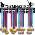 thumbnail image 2 of Medal Holder Gymnastics Display Hanger Over 60 Medals Rack Sports Awards Metal Lanyard Holder Rack Sturdy Wall Mounted for Athletes Champions Players Gymnastics Black 15.7 x 5.9inch, 2 of 7