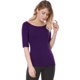 thumbnail image 4 of Día de San Patricio Camiseta Suave De Media Manga Con Cuello Redondo Entallado Para Mujer Morado oscuro L, 4 of 6