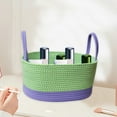 thumbnail image 4 of Yonrjhukm Desktop Storage Basket, Woven Cotton Thread Storage Basket for Organizing Toys, Books, and Household Items, Elegant Decorative Basket with Portable Handle and Durable Design, 4 of 7