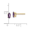 thumbnail image 7 of Auriga Fine Jewelry 14K Yellow Gold 6x3mm Marquise Amethyst Stud Earrings for Women, 7 of 7