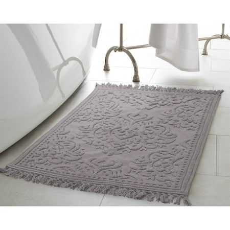 Jean Pierre Ricardo Cotton Fringe 2-Piece Bath Rug Set, Dark Grey - Walmart.com