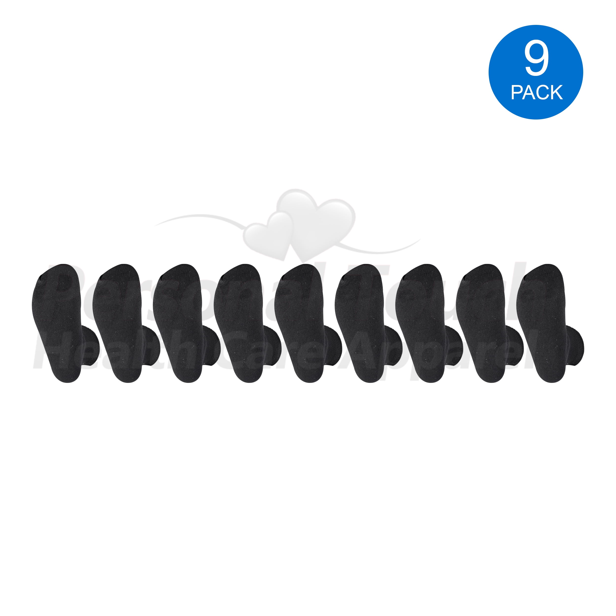 Diabetic Socks Men's & Women Crew Style Physicians Approved Socks, 9 Pairs, (Black, 10-13)