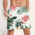 thumbnail image 3 of Xyxonk Mens Swim Trunks 9" Quick Dry Big & Tall Swimwear Beach Hawaiian Tropic Stretch Swimwear Bathing Suits with Pockets Pink 5XL, 3 of 4