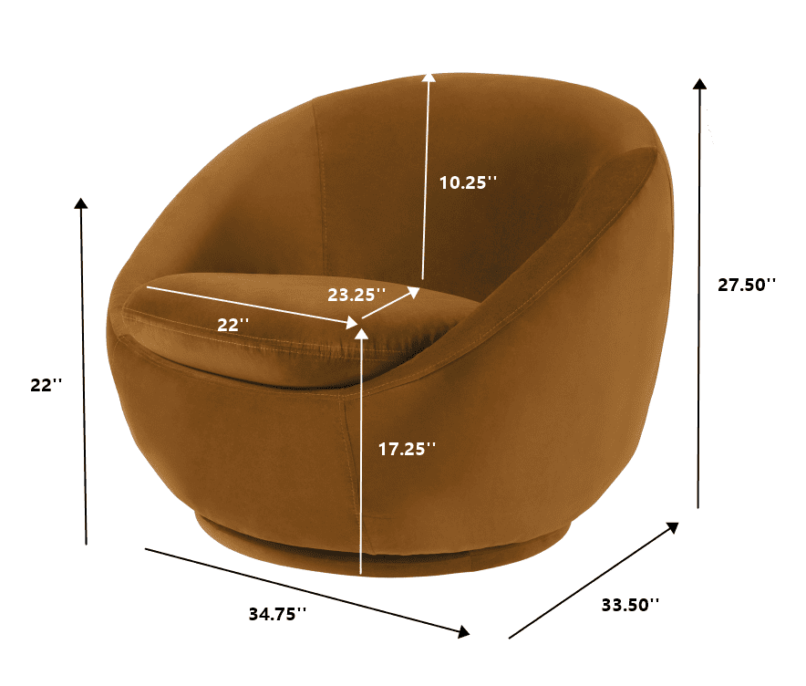 Better Homes & Gardens Mira Swivel Accent Chair, Ochre Velvet