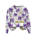 thumbnail image 5 of Mardi Gras Fleece Lined Sweatshirts for Women Funny Graphic Crew Neck Holiday Sweatshirts Trendy Casual Long Sleeve Carnival Tops Ladies Mardi Gras Shirts 2026, 5 of 7