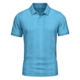 thumbnail image 3 of KIHOUT Men's Vertical Fine Rib Knit Short Sleeve Polo Shirt, Two Button Slim Fit Breathable Solid Acrylic Casual Top, 3 of 8
