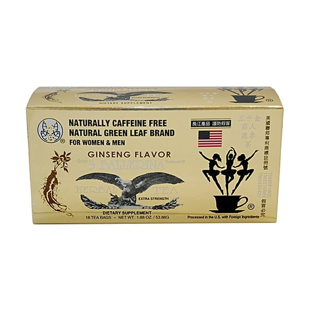 Echt melk gans 3 Ballerina Herbal Tea Dieters' Drink Extra Strength - Ginseng Flavor (2  boxes x 18 bags) - Walmart.com