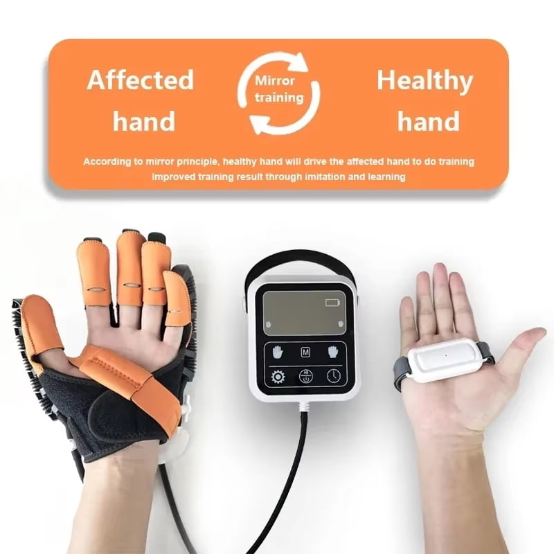 Rehabilitation Robot Gloves Upgrade Hemiplegia Hand Stroke Recovery Equipment For Arthritis Stroke Hemiplegia Patients, Right Hand, XL