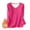 *Hot Pink, variant on Women's Winter Thickened Fleece Lined V Neck Long Sleeve Top,Loose Fit Blouses Red,Womens Plus M
