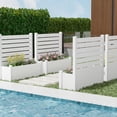 thumbnail image 2 of MAYEERTY 3-Piece Outdoor White PVC Rectangular Planter Box with Trellis for Climbing Plants, Raised Garden Bed, 2 of 10