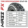 thumbnail image 3 of MASSFX 21x7-10 Front Tire & TR-6 Tube-ATV, UTV, & SxS-4-Ply w/ 15mm Tread Depth, 3 of 9