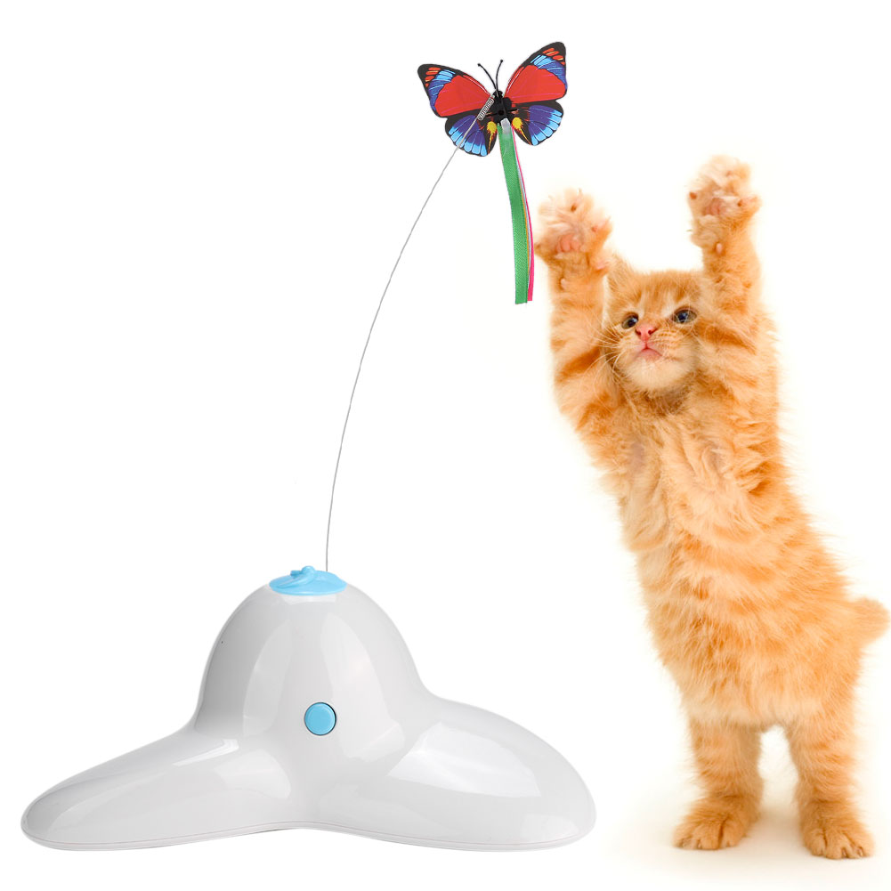 Mgaxyff Funny Electric Cat Kitten Pet Play Toy Rotating Insect Teaser Chaser (White) Walmart