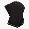 thumbnail image 1 of 16 PK Black with Gold Stripe Guest Paper Napkins, 1 of 1