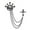 Black, variant on Men's Crown Brooch Hanging Chains Lapel Pin Jewelry For Shirts Tie Business Suit Black