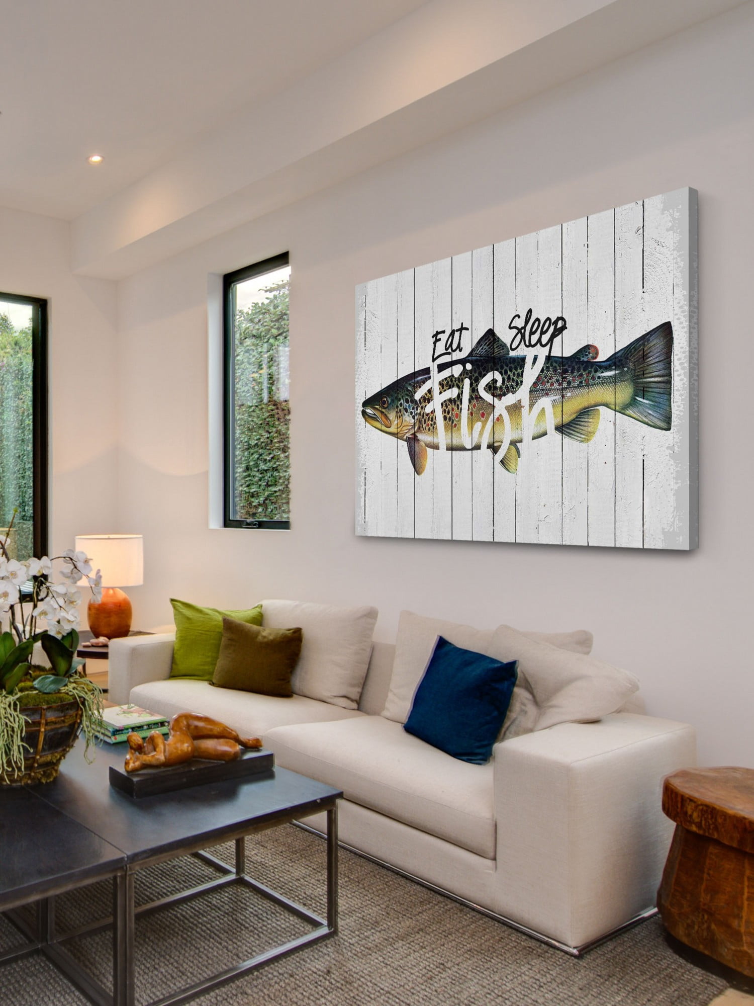 Marmont Hill Inc Marmont Hill - "Wishin I Was Fishin" by Saturday Evening Post Painting Print on Canvas - Multi-color