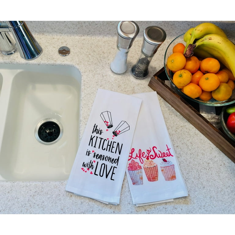 Kitchen Towel, Funny Family Sayings Dish Towels, Flour Sack Tea Towel,  Unbleached Grain Sack Sack Towel Series 3 