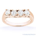 thumbnail image 4 of Round Cut Charles & Colvard Moissanite Engagement & Wedding Bridal Set in 14k Rose Gold, 4 of 6