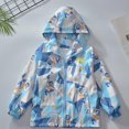thumbnail image 2 of Afuyipoi Boys Print Hooded Jacket 100% Cotton Lightweight Windproof Casual Zip Up Outdoor for Kids Size 3-15 Blue Size 4T, 2 of 6
