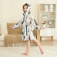 thumbnail image 4 of FORMRS Kids Bathrobe Unisex Hooded Robe Toddler Pajamas Sleepwear, Size 4-6T, Beige Christmas Forest, 4 of 7