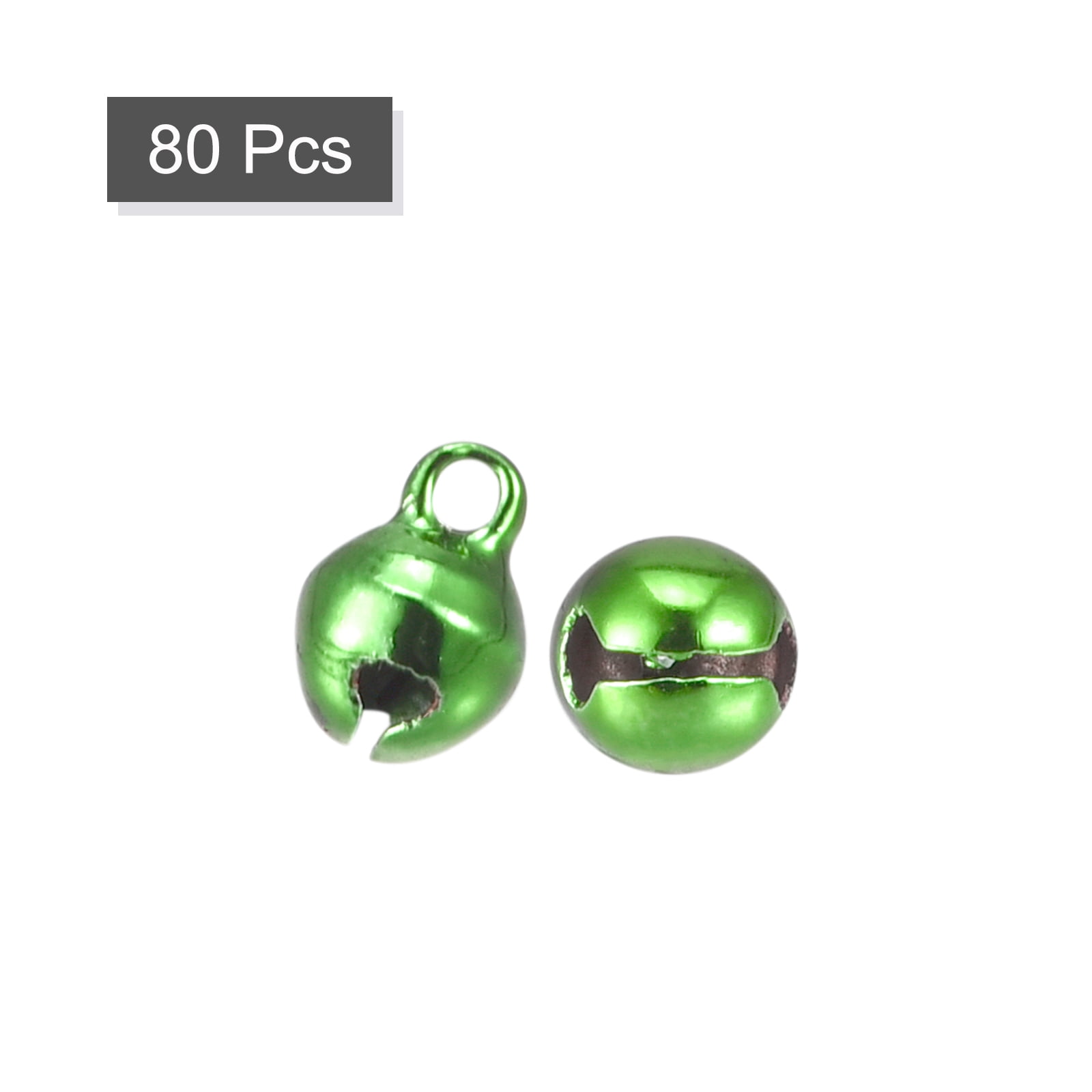 Unique Bargains Jingle Small Bells for Craft DIY Christmas Decoration Green 0.23in 80Pcs