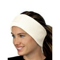 thumbnail image 2 of C.C Unisex Winter Thick Ribbed Knit Stretchy Plain Ear Warmer Headband, Ivory, 2 of 4