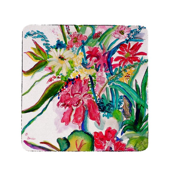Betsy Drake Multi Flowers Coaster Set of 4