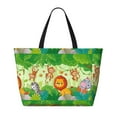 thumbnail image 2 of Xecao African Animals in the Jungle for versatile beach bag for women includes zipper pockets and waterproof material, ideal for vacations and adventures., 2 of 7