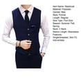 thumbnail image 7 of Joernso Men Suit Vest Waistcoat V Neck Sleeveless Solid Color Slim Fit Single-breasted Cardigan Formal Business Coat Groom Wedding Coat, 7 of 7