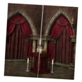 thumbnail image 1 of GUOOL Rideaux Occultants Rouges pour Porte et Fenêtre - Impression 3D - 2 Panneaux Rideaux Rouges pour Porte, 1 of 8