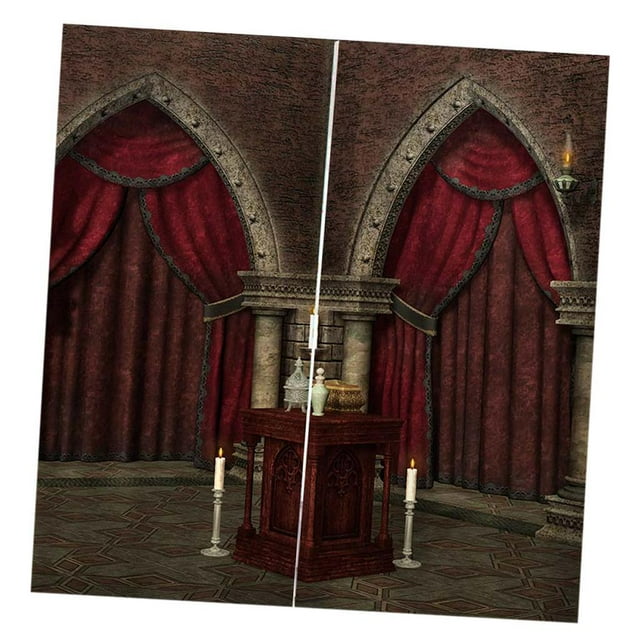 Cortinas De fotografía Retro Vintage 3D De Impresión Digital Cortinas De Ventana Cortinas Para Sala De Conjunto De 2 Paneles De Habitación Para Puerta de cortina roja Soledad Cortina de poliéster