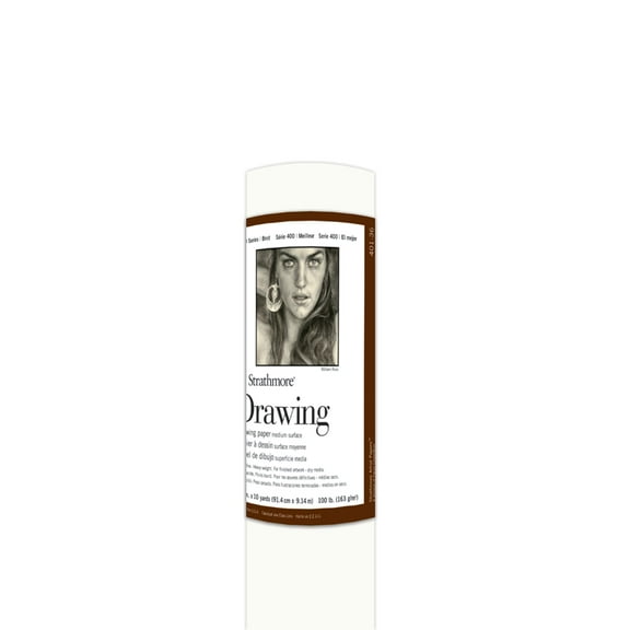 Strathmore Fine Art Paper Roll, 400 Series, Drawing, Medium 36 in x 10 yds., 100 lb.