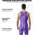 thumbnail image 3 of Exxact Sports Patriot Men's Wrestling Singlet, High-Performance Powerlifting Singlet, Wrestling Singlets for Men (AL, Purple), 3 of 7