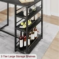 thumbnail image 2 of Dining Table Set for 2, Small Kitchen Table with 2 Upholstered Chairs, Compact Kitchen Table Set with 3-layer Side Storage Shelf for Small Space, Apartment, 2 of 7