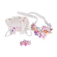 thumbnail image 4 of 3 piezas de vestido de muñeca de moda perfke con diadema de flores y horquilla rosa para muñecas de 15 a 17 cm, 4 of 9