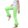 thumbnail image 6 of Children's Fashion Solid-Colour Lace Trim Leggings, Casual Versatile Sweet-Outfit Design With Ruffled Lace Detailing, Suitable For 11-Year-Old Kids As A Comfortable Daily Outfit, 6 of 7