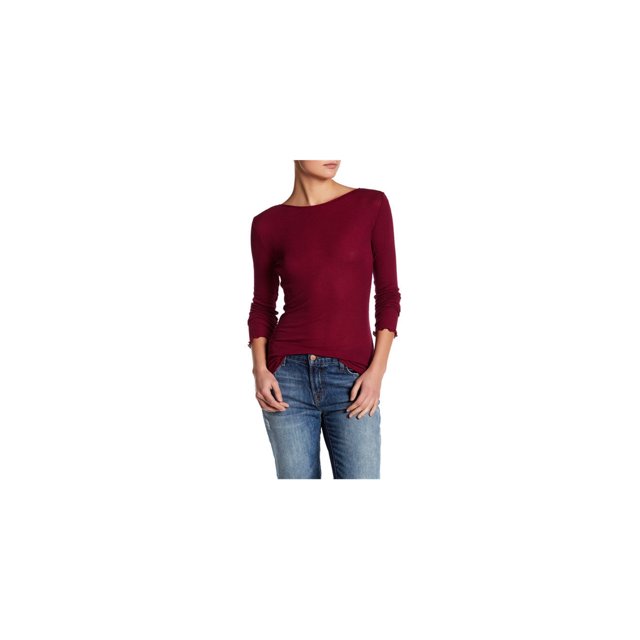 Free People T-Shirt Basique Ouvert pour Femmes, Rose, Très Petit