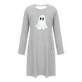 thumbnail image 3 of Hvot&aat Ladies' Halloween Cute Funny Mini Dresses Round Neck Long Sleeve Dress Pajamas Sleep Shirts, 3 of 5