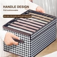 thumbnail image 3 of Kripyery Clothes Storage Box with Cover Large Capacity Grid Design Reinforced Handle Easy to Move Non-woven Fabric Clothes Trousers Jeans Organizer Wardrobe Supplies, 3 of 7