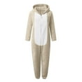 thumbnail image 6 of Shadoumai Womens Onesies Pajamas One Piece Hooded Adult Pajama Jumpsuit Warm Sherpa Romper Sleepwear Plush Loungewear, 6 of 7