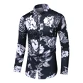 thumbnail image 2 of Camisa De Manga Larga Con Estampado Vintage Para Hombre, 2 of 3