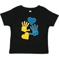 thumbnail image 3 of Inktastic Down Syndrome Awareness with Handprints and Hearts Blue and Yellow Boys or Girls Baby T-Shirt, 3 of 5