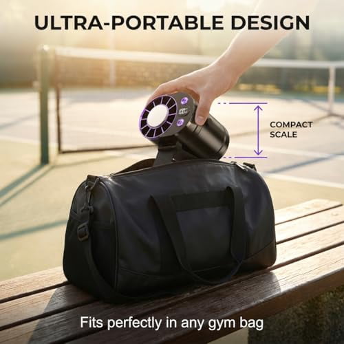2026 New Car Clip on Air Conditioner Fan with LED Display, 360° Rotation Personal Cooling Fan, Portable Mini Cooling System for Auto Vehicle USB Rechargeable, for Cars, Work, Camping