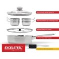 thumbnail image 5 of EXCELSTEEL Non Stick Easy Use Rust Resistant Home Kitchen Breakfast Brunch Induction Cooktop Egg Poacher, 4 Cups, 18/10 Stainless Steel, 5 of 8