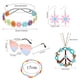thumbnail image 2 of Accesorios para disfraz de hippie, collar con símbolo de la paz, pendientes con margaritas, diadema con flores de margaritas, gafas hippies, 2 of 5