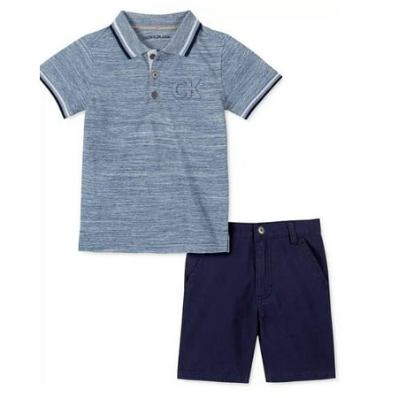 Calvin Klein Jeans Little Boys 2-Pc. Polo Shirt & Shorts , 5