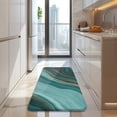 thumbnail image 4 of Teal Gold Marble Wave Pattern Kitchen Rug Mat,Kitchen Runner Rugs Non Skid Washable,Decorative Kitchen Floor Mats for Kitchen,Sink,Laundry,17"x47.2", 4 of 7